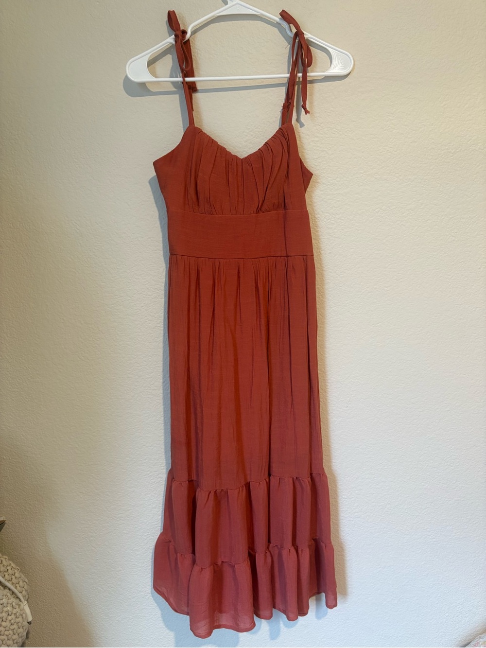 T.J.Maxx Rust Tie-Shoulder Midi Dress